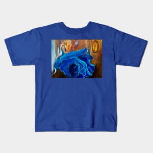 Girl in a Blue Gown Kids T-Shirt